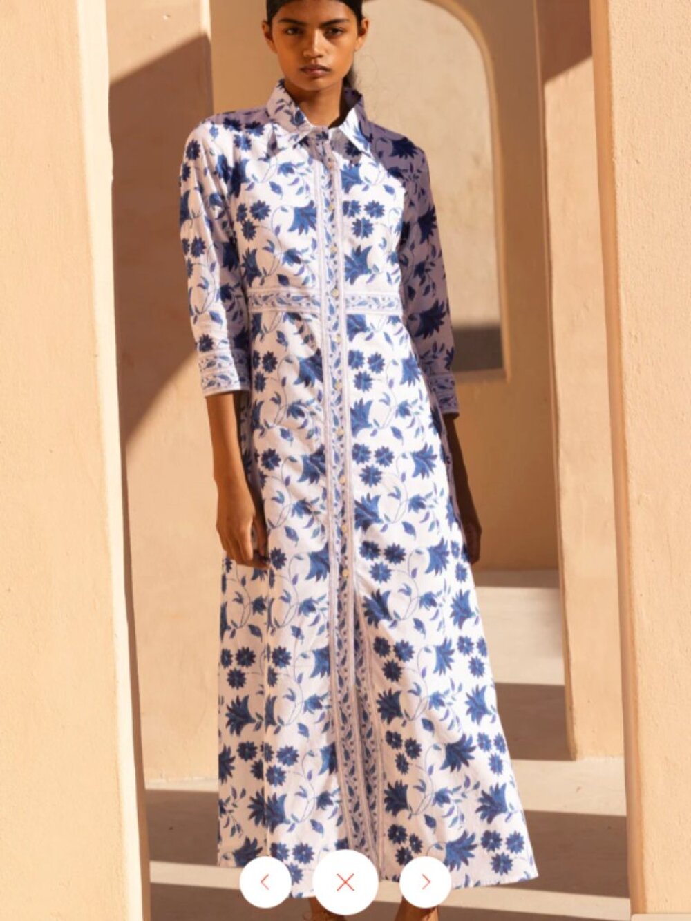 OLIPHANT DESIGN Shirt Dress Maxi- Marion Blue sz M Tuckernuck
